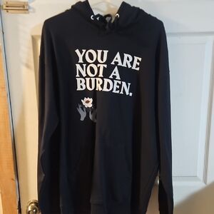 TO WRITE LOVE ON HER ARMS (TWLOHA) NOT A BURDEN HOODIE:BLACK: NWT: XL